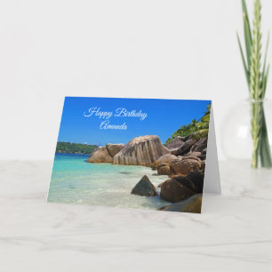 Carte Belle Mer Tropicale Côte Rocheuse Anniversaire