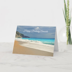 Carte Belle Mer Turquoise Photo Tropicale Anniversaire