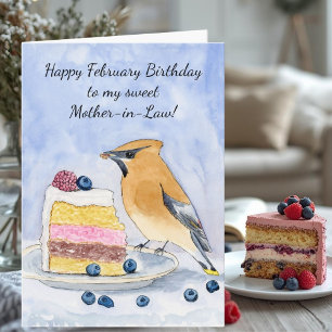 Carte Belle-mère Joyeux Anniversaire de Février Oiseau