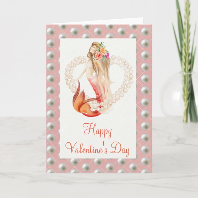 Carte Belle Mermaid Pearl Saint Valentin (Devant)
