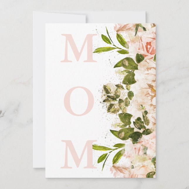 Carte Belle MOM Floral Elégance Bonne Fête des Mères (Devant)