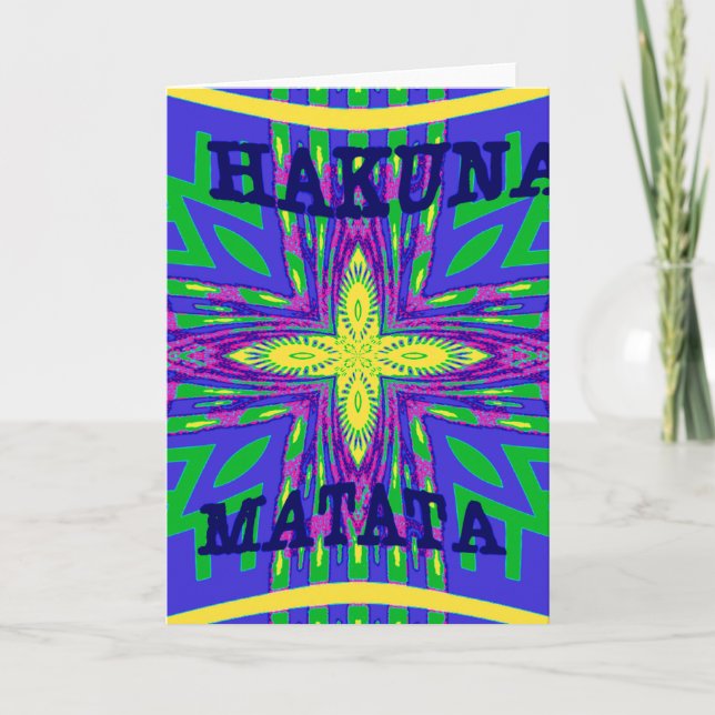Carte Belle Mombasa Kanga Hakunamatata Tribal (Devant)