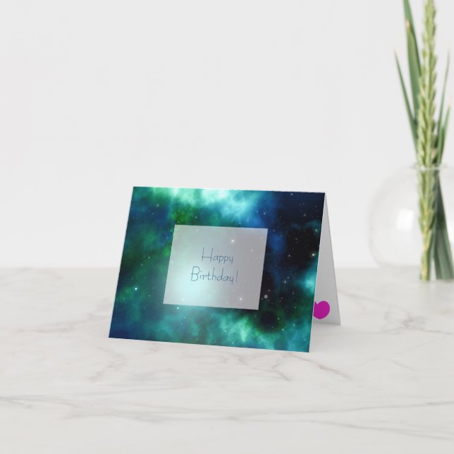 Carte Belle Nebula verte Joyeux anniversaire (Devant)