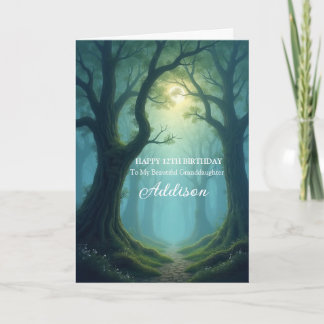 Carte Belle petite-fille enchantée 12e anniversaire