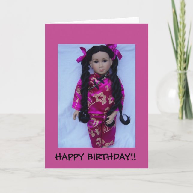 Carte Belle poupée asiatique (Devant)