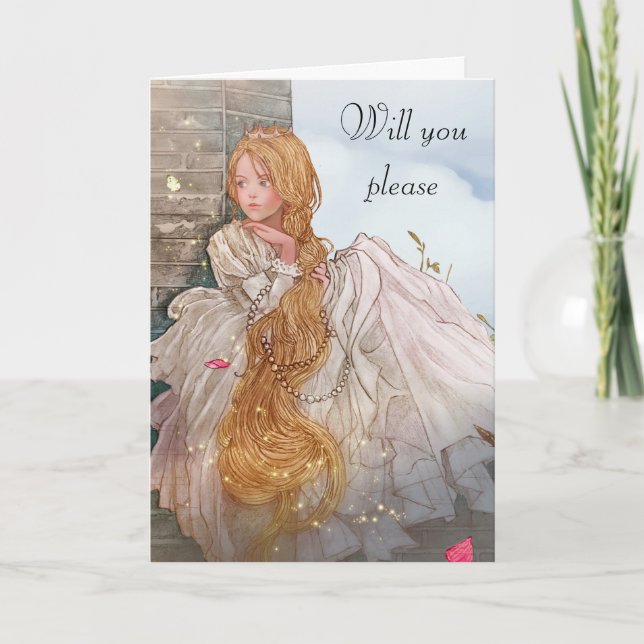Carte Belle Princesse Tu seras ma servante d'honneur (Devant)