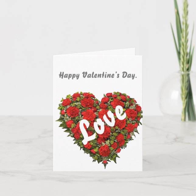 Carte Belle Red Roses Coeur Design (Devant)