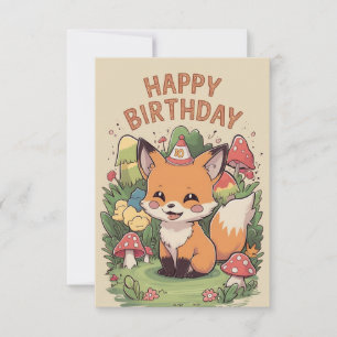 Carte Belle Renard Magique Anniversaire