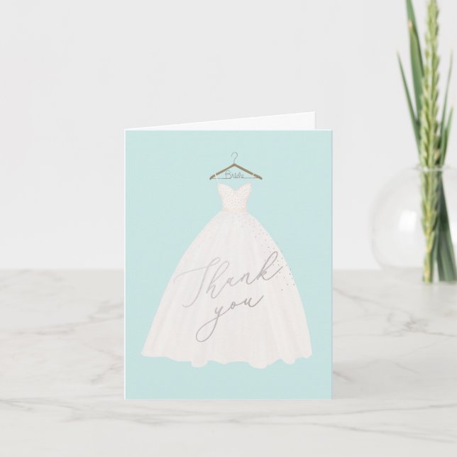 Carte Belle robe mariage nuptiale merci (Devant)