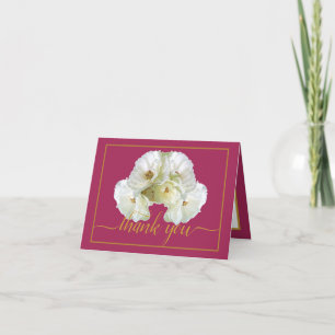 Carte Belle Rose blanche Couleur fond Merci chic