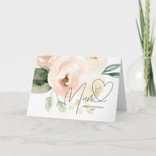Carte Belle rose Floral Coeur de la Fête des Mères Keeps