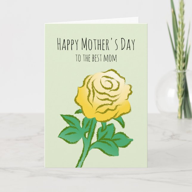 Carte Belle Rose Jaune (Devant)