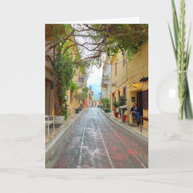 Carte Belle Rue À Athènes Grèce (Devant)