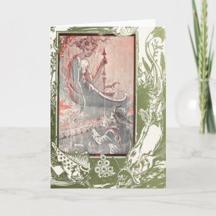 Carte Belle sirène Vintage vierge / Sirène & marin