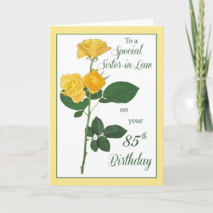 Carte Belle-soeur 85e Rose d'anniversaire