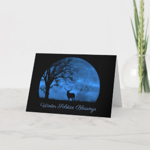 Carte Belle Solstice d'hiver Bénédiction avec Elk