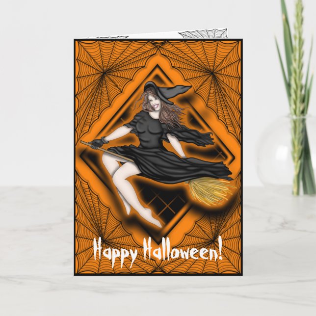 Carte Belle sorcière de Halloween (Devant)