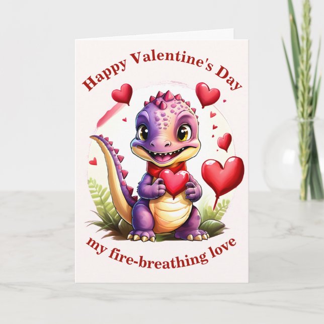 Carte Belle Valentine Dragon Adorable Dragon Lovethemé (Devant)