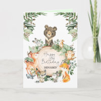Belle verdure Bois Animaux Joyeux anniversaire