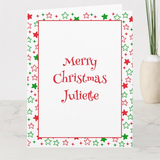 Carte Belles Étoiles de Noël (Devant)