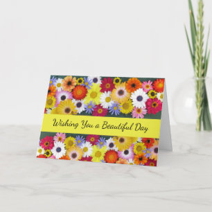 Carte Belles fleurs d'anniversaire, front personnalisé
