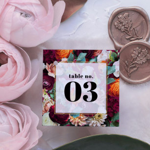 Carte Belles fleurs d'été Mariage Table No.