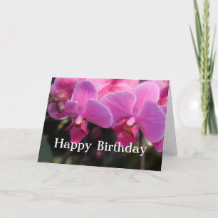 Carte Belles fleurs d'orchidées roses. voeux d'anniversa