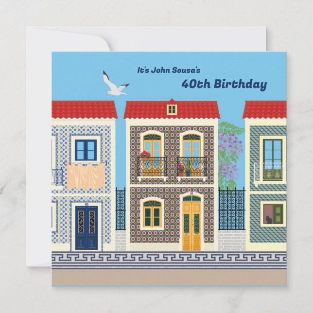 Carte Belles maisons portugaises avec tuiles ou azulejos (Devant)