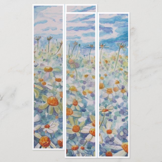 Carte Belles marguerites Deux Signets (Devant / Derrière)