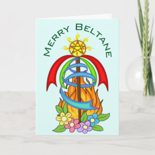 Carte Beltane Mayday Maypole Wiccan Sabbat