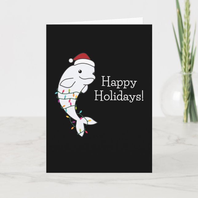 Carte Béluga Baleine Joyeux Noël Animaux d'hiver Baleine (Devant)