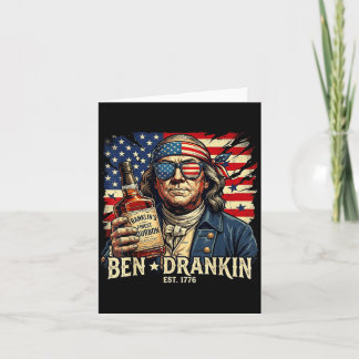 Carte Ben Drankin Vintage Drôle Ben 4 juillet Boire