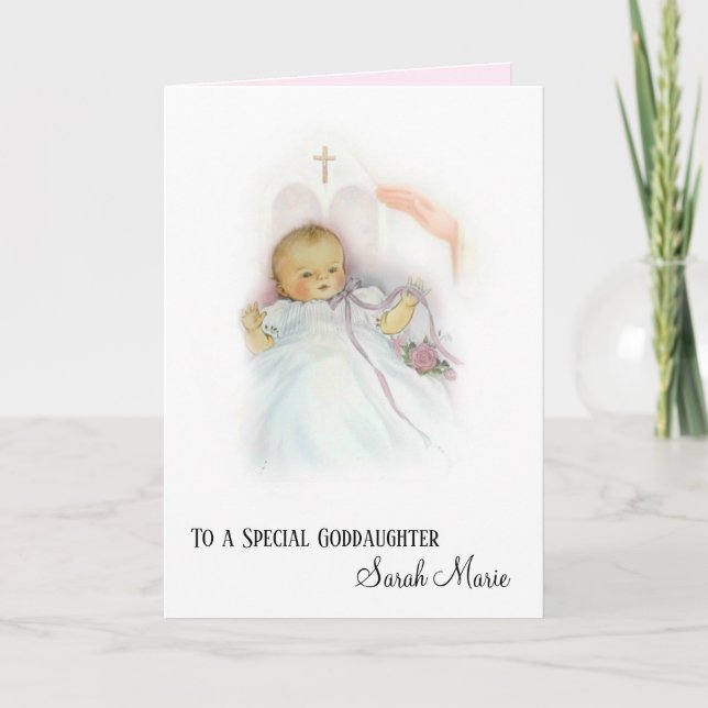 Carte Bénédiction baptismale de baptême de fille de (Devant)