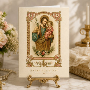 Carte Bénédiction catholique de la fête de Saint Joseph