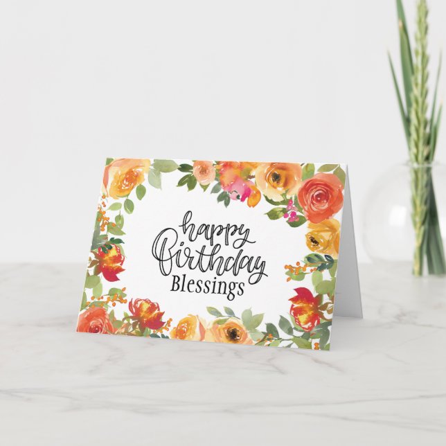 Carte Bénédiction d'anniversaire Le Seigneur Vous Bénit  (Devant)