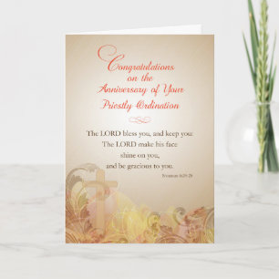 Carte Bénédiction de l'anniversaire de l'ordination sace