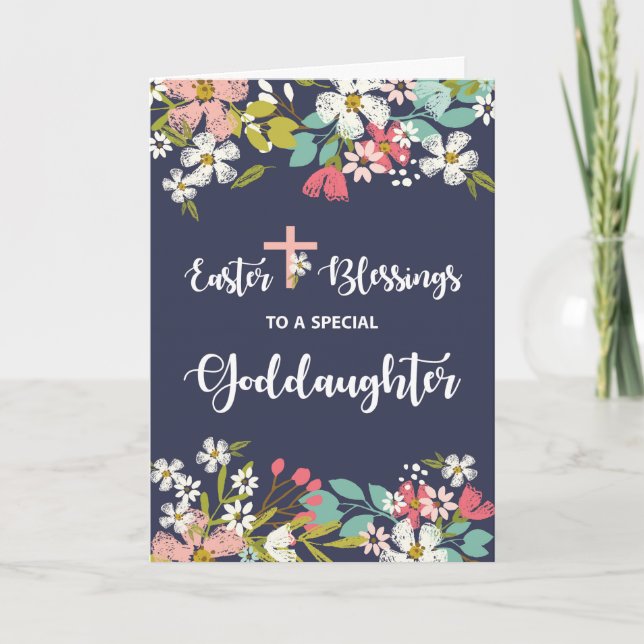Carte Bénédiction de Pâques Godgirl Ressuscité Fleurs du (Devant)