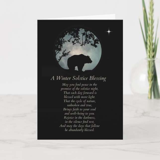 Carte Bénédiction de solstice d'hiver inspirée par les A (Devant)