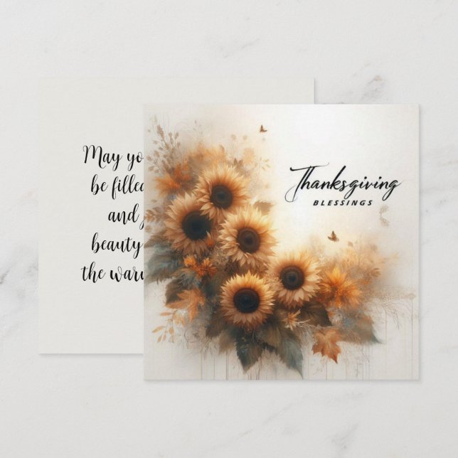 Carte Bénédiction de Thanksgiving (Devant / Derrière)