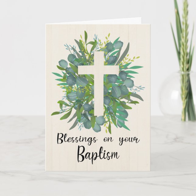 Carte Bénédiction du baptême pour un garçon (Devant)