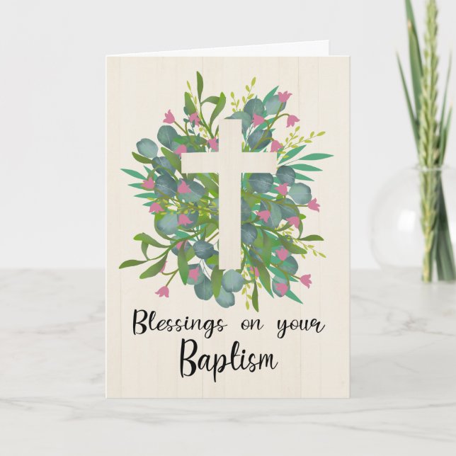 Carte Bénédiction du baptême pour une fille (Devant)
