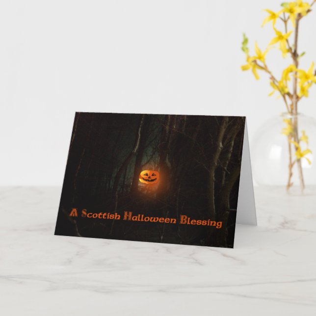 Carte Bénédiction écossaise d'Halloween - - (Fleur jaune)