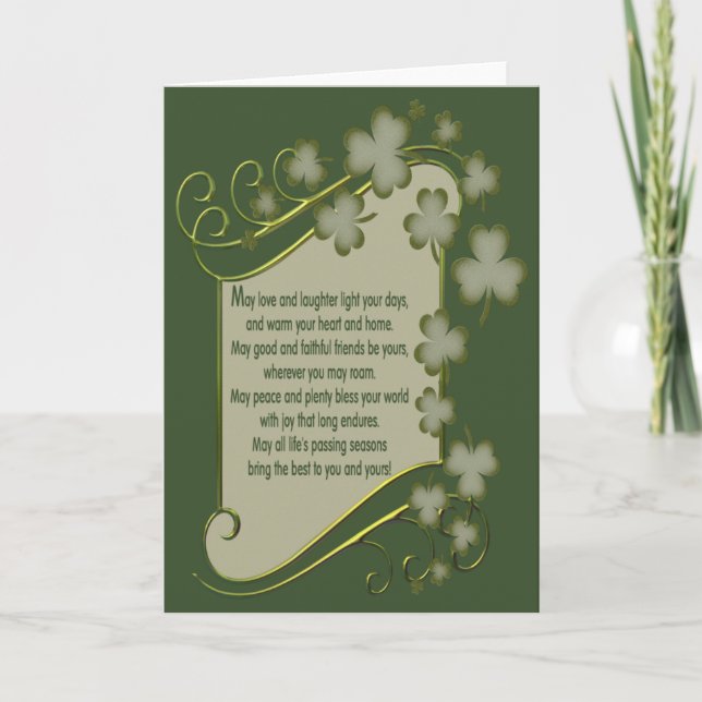 Carte Bénédiction irlandaise ancienne (Devant)