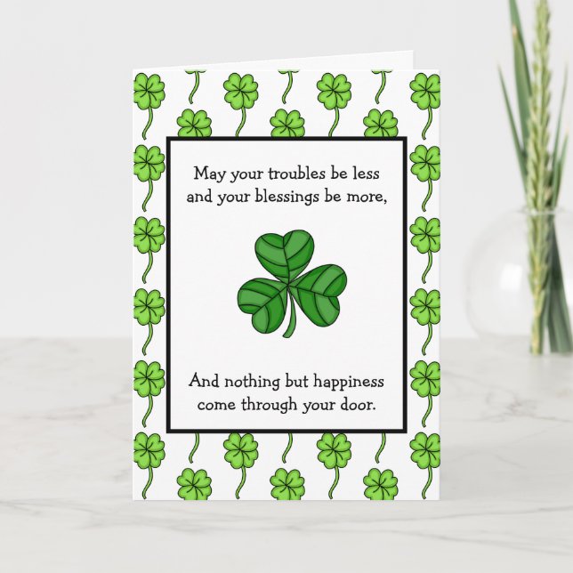 Carte Bénédiction Irlandaise | Joyeuse Fête de la Saint- (Devant)