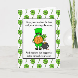 Carte Bénédiction irlandaise Joyeuse Saint-Patrick G