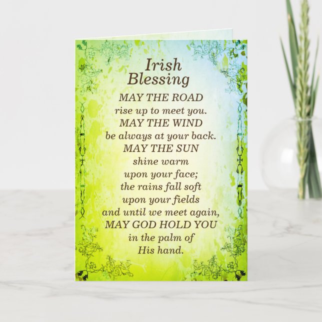 Carte Bénédiction Irlandaise, Que la Route S'élève pour  (Devant)