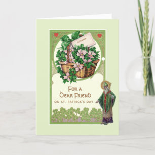 Carte Bénédiction religieuse Saint Patrick Shamrocks