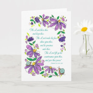 Carte Bénédictions d'anniversaire Écriture Nombres 6:24-