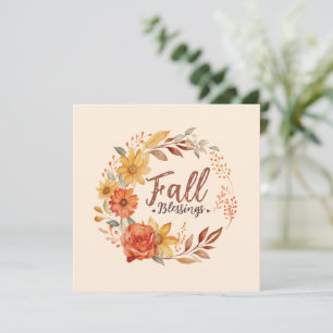 Carte Bénédictions d'automne florales