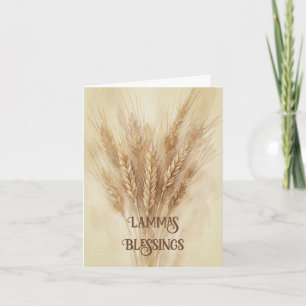 Carte Bénédictions de Lammas à l'aquarelle de grains de